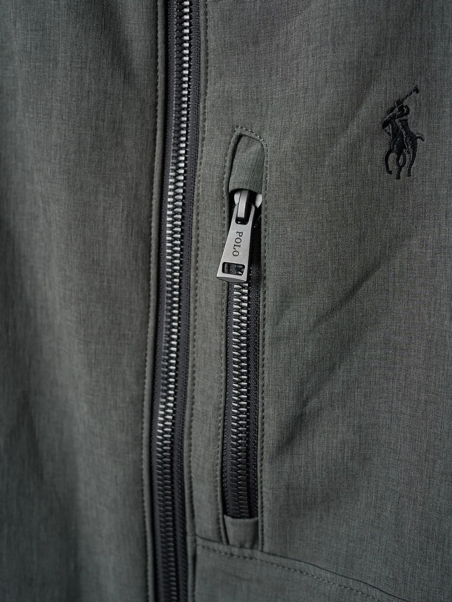 P380 Actual hanging auction】Ralph Lauren/Ralph Lauren technical fabric solid color logo embroidered zipper collar vest cardigan [Ready stock] XS S M L
